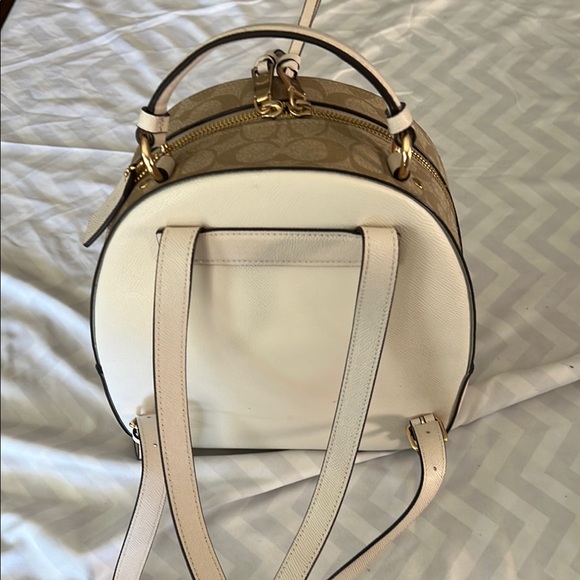 Coach Cream Leather Backpack with Gold Hardware main image 10